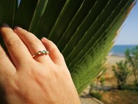 Three Wishes - Mood Ring - 4 mm - 24k Gold Plated Sterling Silver 925 - AAA Crystal Quartz