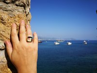 Northern Lights - Mood Ring - 15 mm - Gold Plated Sterling Silver 925 - AAA Crystal Quartz