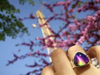 Lord of Lightning - Mood Ring - 15 mm - Sterling Silver 925 - AAA Crystal Quartz