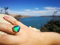 Lord of Lightning - Mood Ring - 15 mm - Gold Plated Sterling Silver 925 - AAA Crystal Quartz