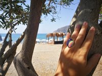Holiday Ocean - Mood Ring - Crystal Quartz - 24x18 mm - Sterling Silver 925