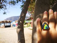 Sovereign of Lightning - Mood Ring - 20 mm - Sterling Silver 925 - AAA Crystal Quartz