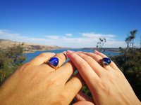 Lord of Lightning - Mood Ring - 15 mm - Gold Plated Sterling Silver 925 - AAA Crystal Quartz