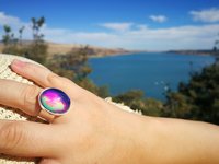 Queen of Heavenly Delight - Mood Ring - 20x15 mm - Sterling Silver 925 (pure or gold plated) - AAA Crystal Quartz