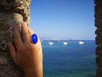 Golden Mirror of Beauty - Mood Ring - 30x20 mm - 24k gold plated Sterling Silver 925