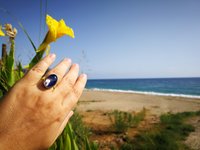 Crystal Star of Atlantis - Mood Ring - 18x13 mm - Gold Plated Sterling Silver 925 - AAA Crystal Quartz