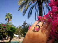 Holiday Ocean - Mood Ring - Crystal Quartz - 24x18 mm - Sterling Silver 925
