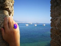Golden Mirror of Beauty - Mood Ring - 30x20 mm - 24k gold plated Sterling Silver 925