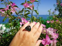 Sovereign of Lightning - Mood Ring - 20 mm - Sterling Silver 925 - AAA Crystal Quartz