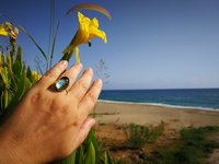 Crystal Star of Atlantis - Mood Ring - 18x13 mm - Gold Plated Sterling Silver 925 - AAA Crystal Quartz