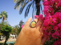 Holiday Ocean - Mood Ring - Crystal Quartz - 24x18 mm - Sterling Silver 925