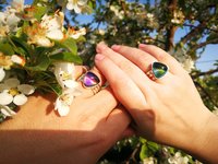 Lord of Lightning - Mood Ring - 15 mm - Sterling Silver 925 - AAA Crystal Quartz