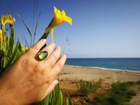 Crystal Star of Atlantis - Mood Ring - 18x13 mm - Gold Plated Sterling Silver 925 - AAA Crystal Quartz