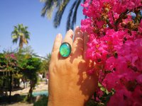 Holiday Ocean - Mood Ring - Crystal Quartz - 24x18 mm - Sterling Silver 925