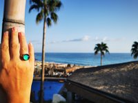 Sun of Antares - Mood Ring - 14 mm - Gold Plated Sterling Silver 925 - AAA Crystal Quartz
