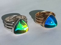 Lord of Lightning - Mood Ring - 15 mm - Gold Plated Sterling Silver 925 - AAA Crystal Quartz