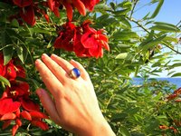 Crystal Star of Atlantis - Mood Ring - 18x13 mm - Gold Plated Sterling Silver 925 - AAA Crystal Quartz