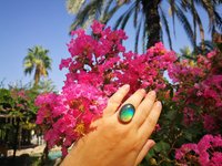 Holiday Ocean - Mood Ring - Crystal Quartz - 24x18 mm - Sterling Silver 925