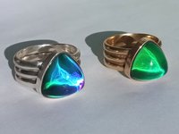 Lord of Lightning - Mood Ring - 15 mm - Gold Plated Sterling Silver 925 - AAA Crystal Quartz