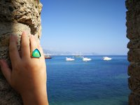 Sovereign of Lightning - Mood Ring - 20 mm - Gold Plated Sterling Silver 925 - AAA Crystal Quartz