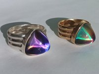 Lord of Lightning - Mood Ring - 15 mm - Gold Plated Sterling Silver 925 - AAA Crystal Quartz