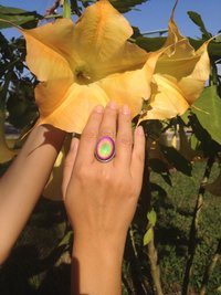 Silver Ring of Wishes - Mood Ring - 25x18 mm - Sterling Silver 925