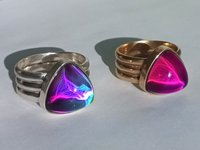 Lord of Lightning - Mood Ring - 15 mm - Gold Plated Sterling Silver 925 - AAA Crystal Quartz