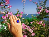 Sovereign of Lightning - Mood Ring - 20 mm - Gold Plated Sterling Silver 925 - AAA Crystal Quartz
