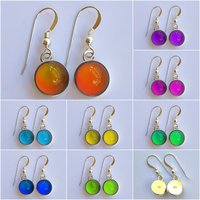 Silver Winged Nobility - Mood Earrings - 12 mm - Sterling Silver 925