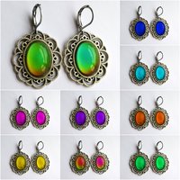 Venus of the Silver Moons - Mood Earrings - 18x13 mm - Brass