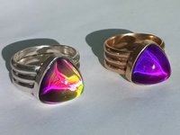 Lord of Lightning - Mood Ring - 15 mm - Gold Plated Sterling Silver 925 - AAA Crystal Quartz