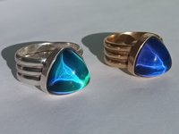 Lord of Lightning - Mood Ring - 15 mm - Gold Plated Sterling Silver 925 - AAA Crystal Quartz