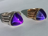 Lord of Lightning - Mood Ring - 15 mm - Gold Plated Sterling Silver 925 - AAA Crystal Quartz
