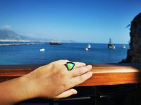 Sovereign of Lightning - Mood Ring - 20 mm - Gold Plated Sterling Silver 925 - AAA Crystal Quartz