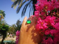 Northern Lights - Mood Ring - 15 mm - Gold Plated Sterling Silver 925 - AAA Crystal Quartz