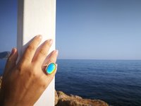 Silver Ring of Wishes - Mood Ring - 25x18 mm - Sterling Silver 925