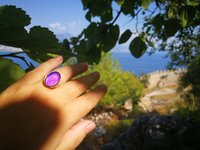Crystal Star of Atlantis - Mood Ring - 18x13 mm - Gold Plated Sterling Silver 925 - AAA Crystal Quartz
