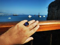 Northern Lights - Mood Ring - 15 mm - Gold Plated Sterling Silver 925 - AAA Crystal Quartz