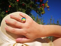 World of Crystal Stars - Mood Ring - 15 mm - Sterling Silver 925 (pure or gold plated) - AAA Crystal Quartz