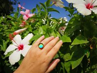 Sun of Antares - Mood Ring - 14 mm - Gold Plated Sterling Silver 925 - AAA Crystal Quartz