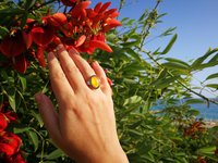 Silver Messenger of Glory - Mood Ring - 20x15 mm - Sterling Silver 925 - AAA Crystal Quartz faceted