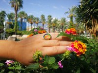 Crystal Star of Atlantis - Mood Ring - 18x13 mm - Gold Plated Sterling Silver 925 - AAA Crystal Quartz