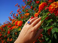 Golden Star of Romance - Mood Ring - 12 mm - 24K Gold Plated Sterling Silver 925