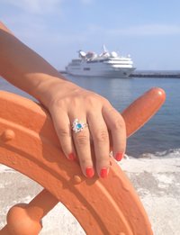 Princess of the Ocean - Mood Ring - Adjustable - 5 mm - Sterling Silver 925