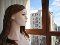 Silver Winged Nobility - Mood Earrings - 12 mm - Sterling Silver 925