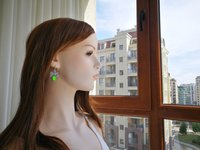Twin Maidens of Sunshine - Mood Earrings - 14x10 mm - Brass