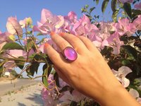 Goddess of Adventure - Mood Ring - Gold Plated Sterling Silver 925 - Adjustable - 25x18 mm