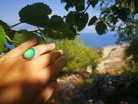 Crystal Star of Atlantis - Mood Ring - 18x13 mm - Gold Plated Sterling Silver 925 - AAA Crystal Quartz