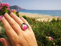 Sovereign of Lightning - Mood Ring - 20 mm - Gold Plated Sterling Silver 925 - AAA Crystal Quartz