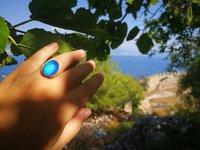 Crystal Star of Atlantis - Mood Ring - 18x13 mm - Gold Plated Sterling Silver 925 - AAA Crystal Quartz